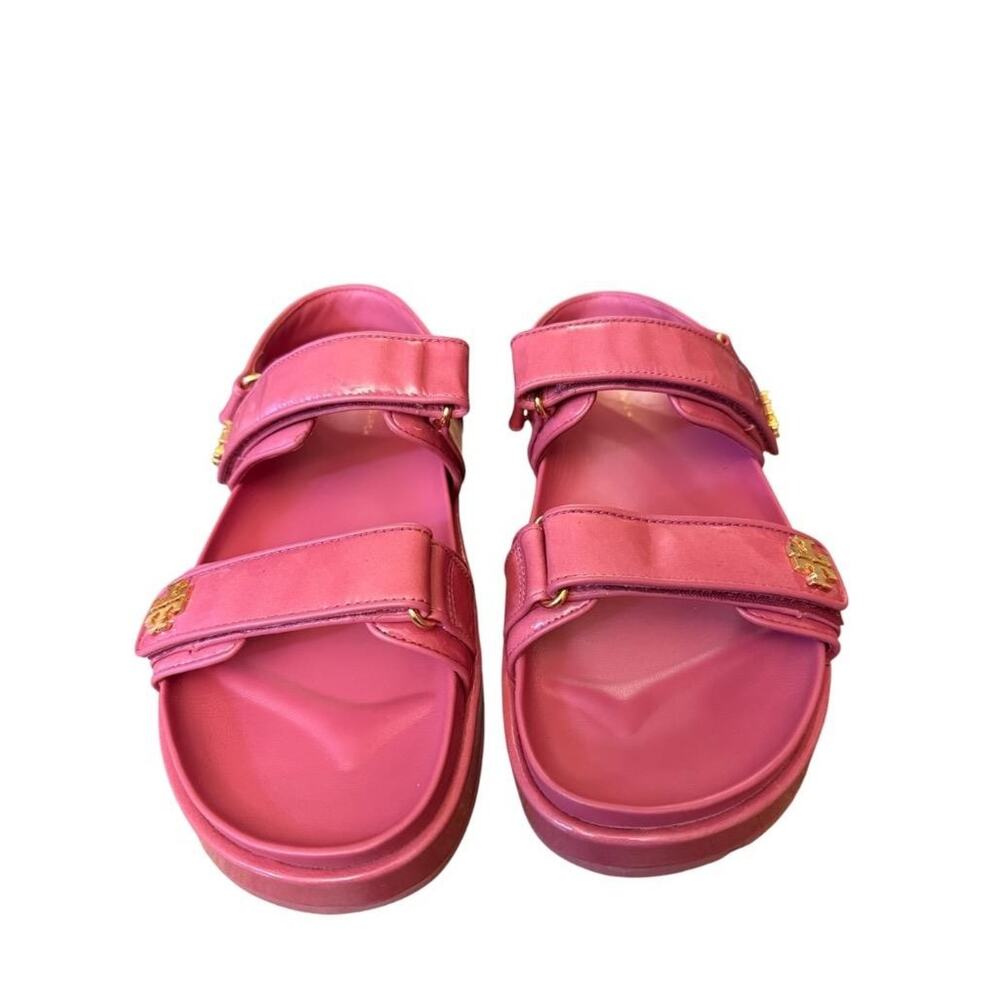 Tory Burch Kira Sport Sandal Washed Berry Patent Leather Women size 10 - Picture 3 of 6